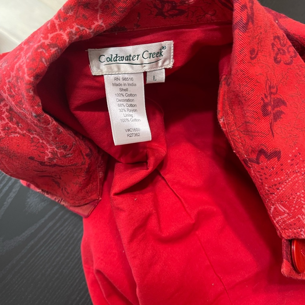 Coldwater Creek Red Patchwork Utility Jacket - image 3